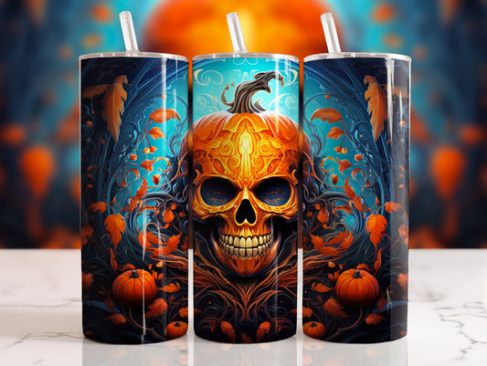 Pumpkin Skull Sublimation 20oz Tumbler