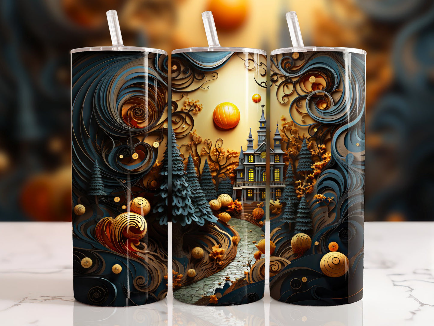 Spooky House Sublimation 20oz Tumbler