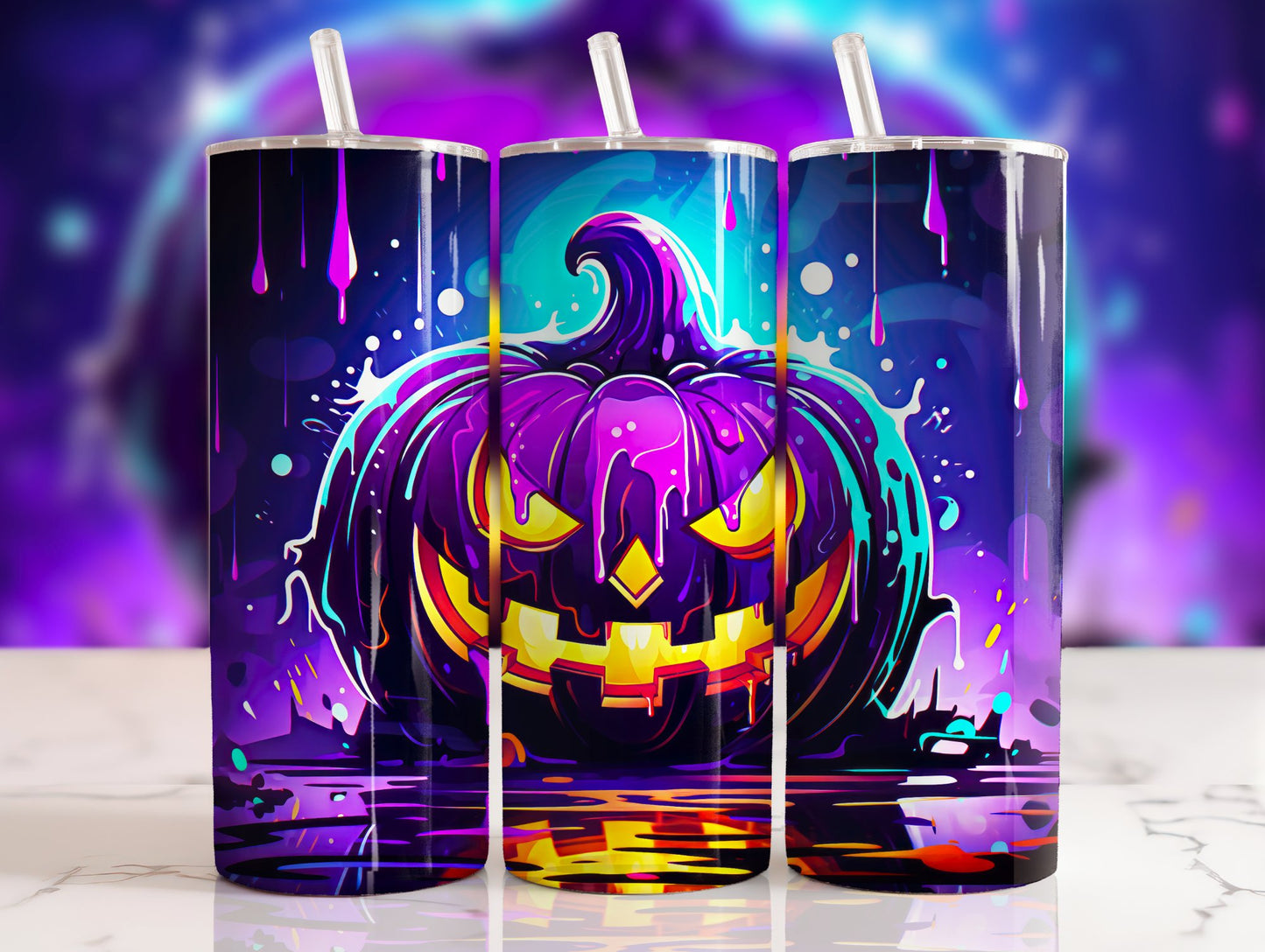 Drippy Jack O'lantern Sublimation 20oz Tumbler