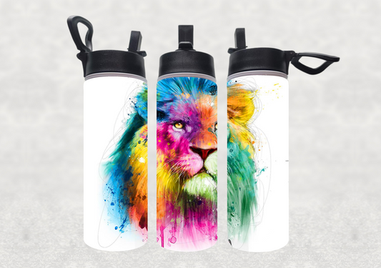 Artistic Front Lion Sublimated 22oz Water Bottle