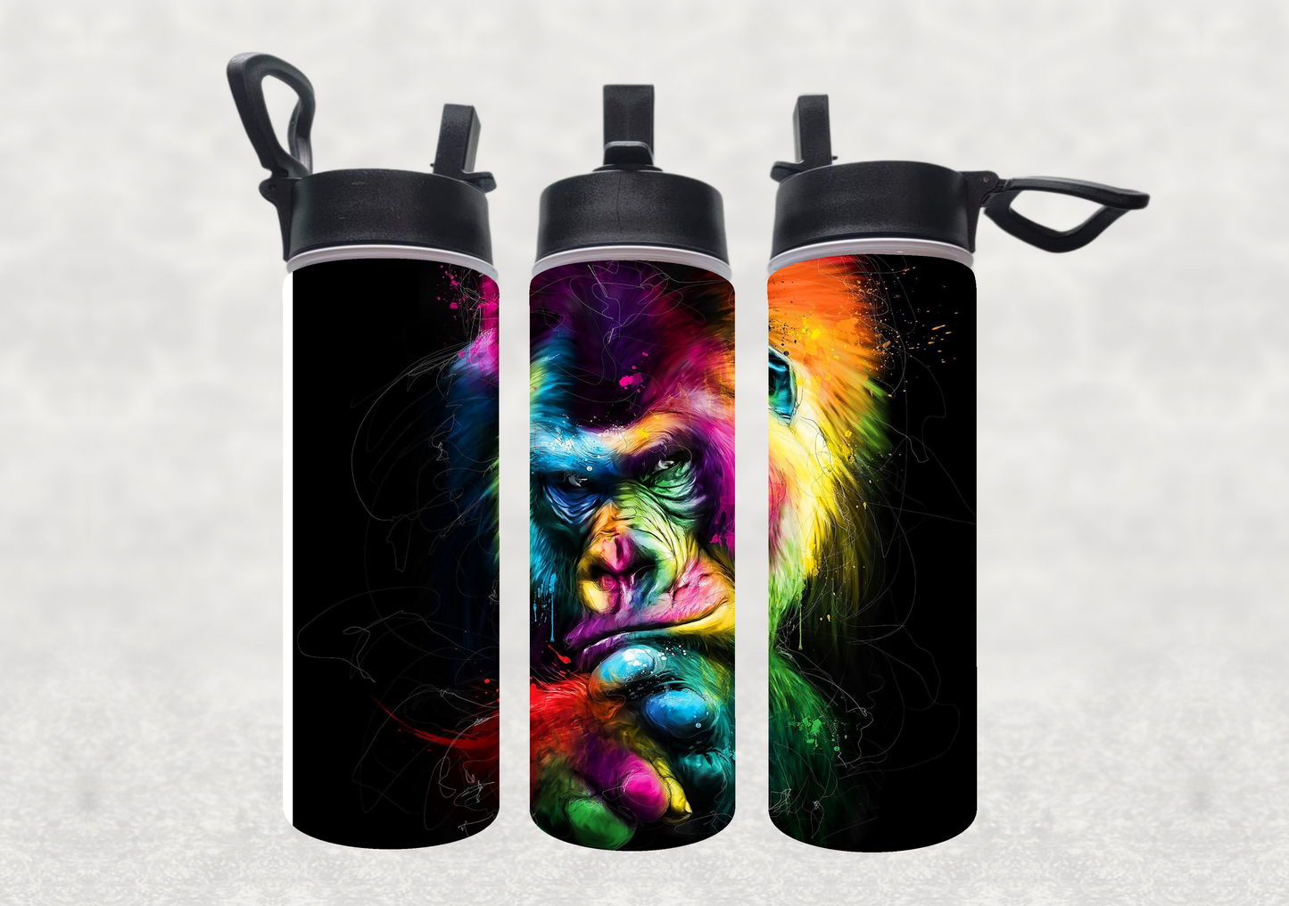 Artistic Gorilla 22oz Sublimation Water Bottle