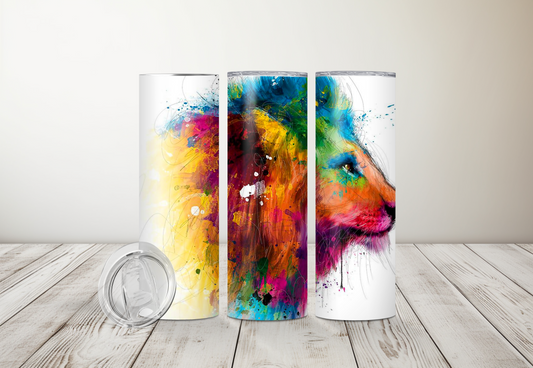 Artistic Lion Side Sublimation 20oz Tumbler