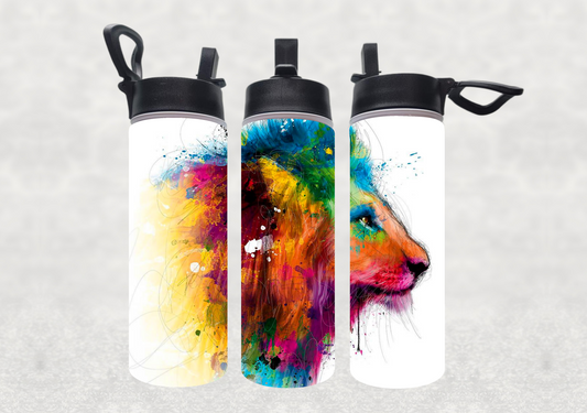 Artistic Lion Side Sublimation 22oz Water Bottle