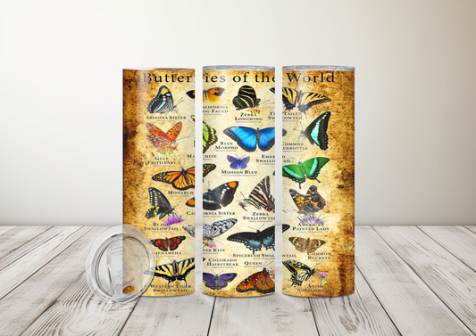 Butterflies of the World Sublimation 20oz Tumbler