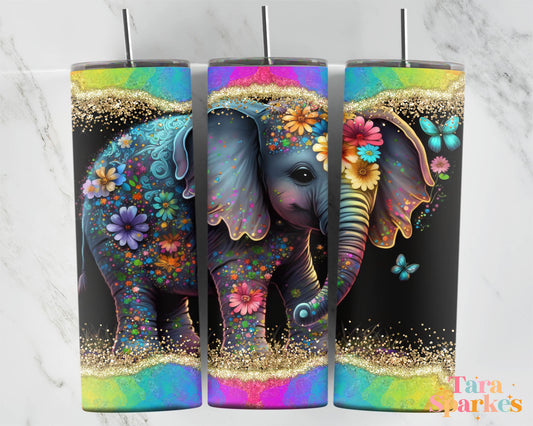 Neon Elephant Sublimated 20oz Skinny Tumbler