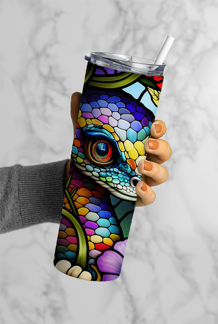 Stained Glass Snake Sublimated 20oz SkinnyTumbler