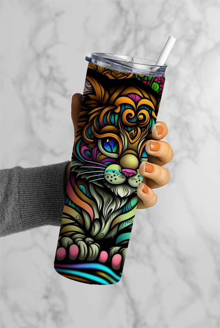 Vaso de tigre de vidrieras de 20 oz