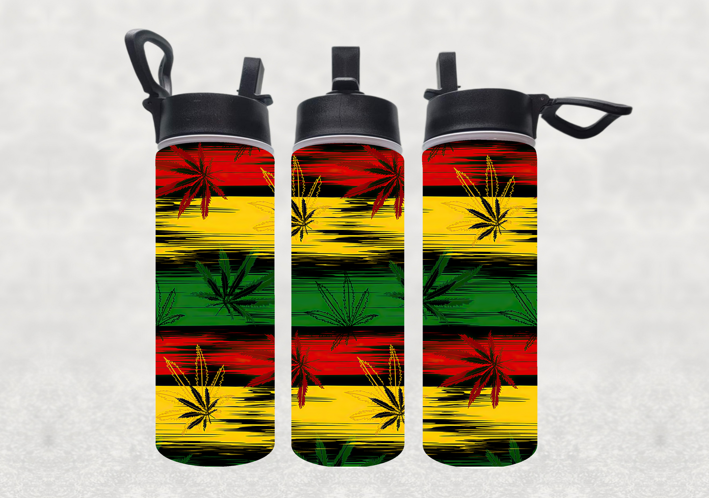 Cannabis Rasta Sublimation 22oz Water Bottle