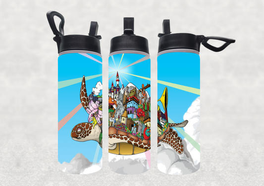 City Sea Turtle Sublimation 22oz Water Bottle