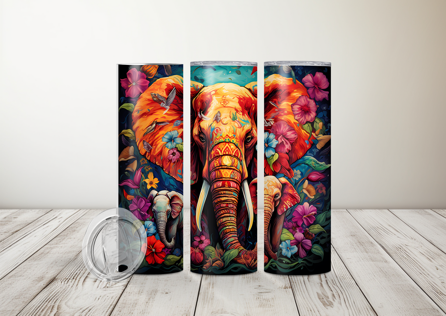 Elephant Momma and Babies Sublimation 20oz Tumbler