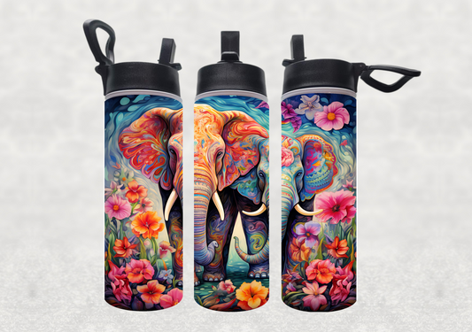 Elephant Pair Sublimation 22oz Water Bottle