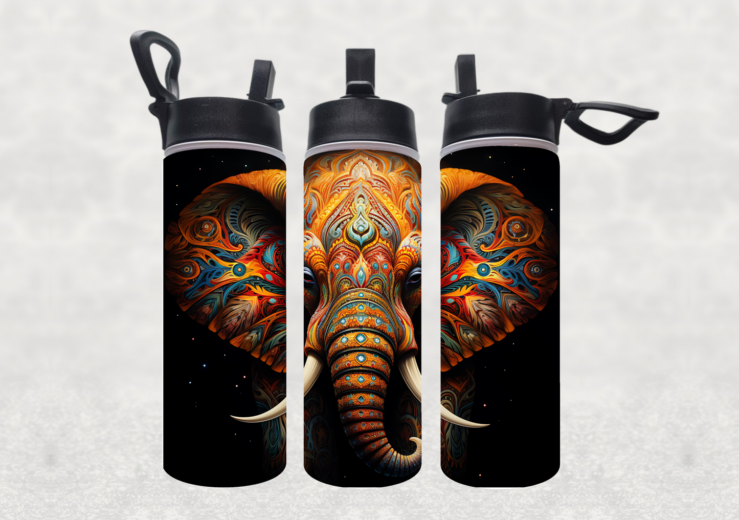 Elephant with Sparkles Sublimation 22oz Water Bottle