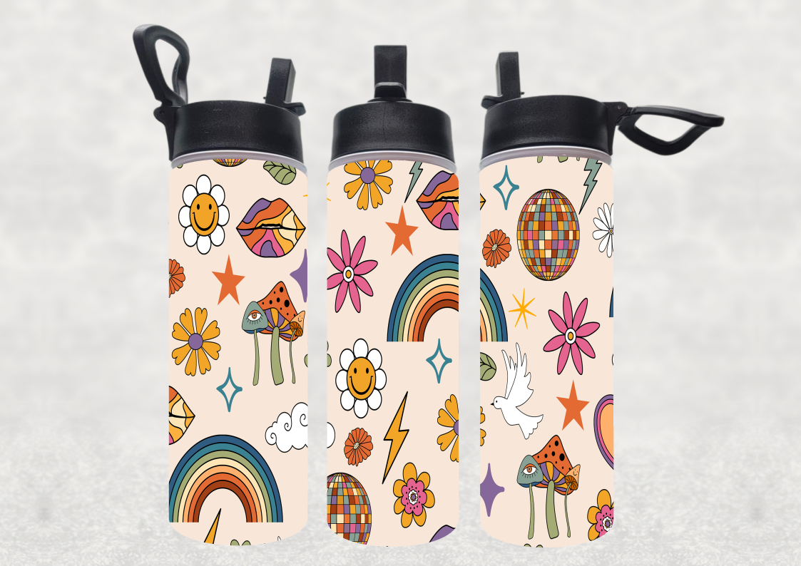 Groovy Sublimated Water Bottle 220z