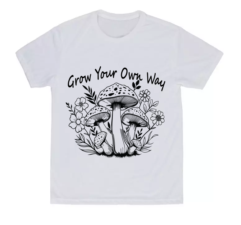 Grow Your Way Mushrooms and Flowers TriBlend Sublimated T-shirt