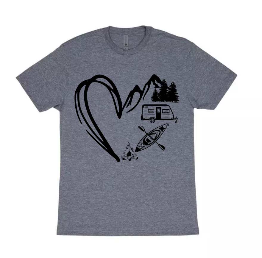 Heart, Camper, Fire TriBlend Sublimated T-shirt