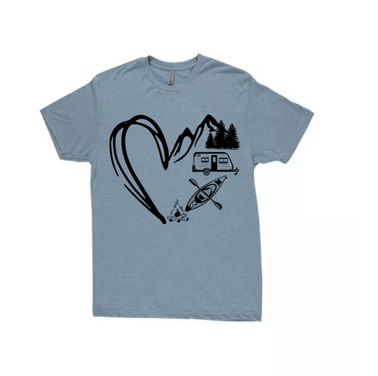 Heart, Camper, Fire TriBlend Sublimated T-shirt