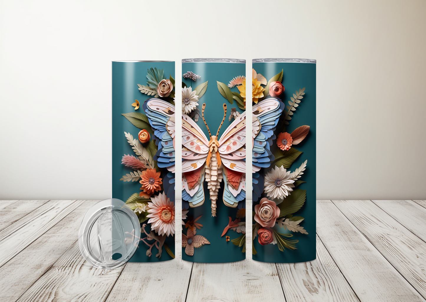 Moth Paper Art Sublimation 20oz Tumbler