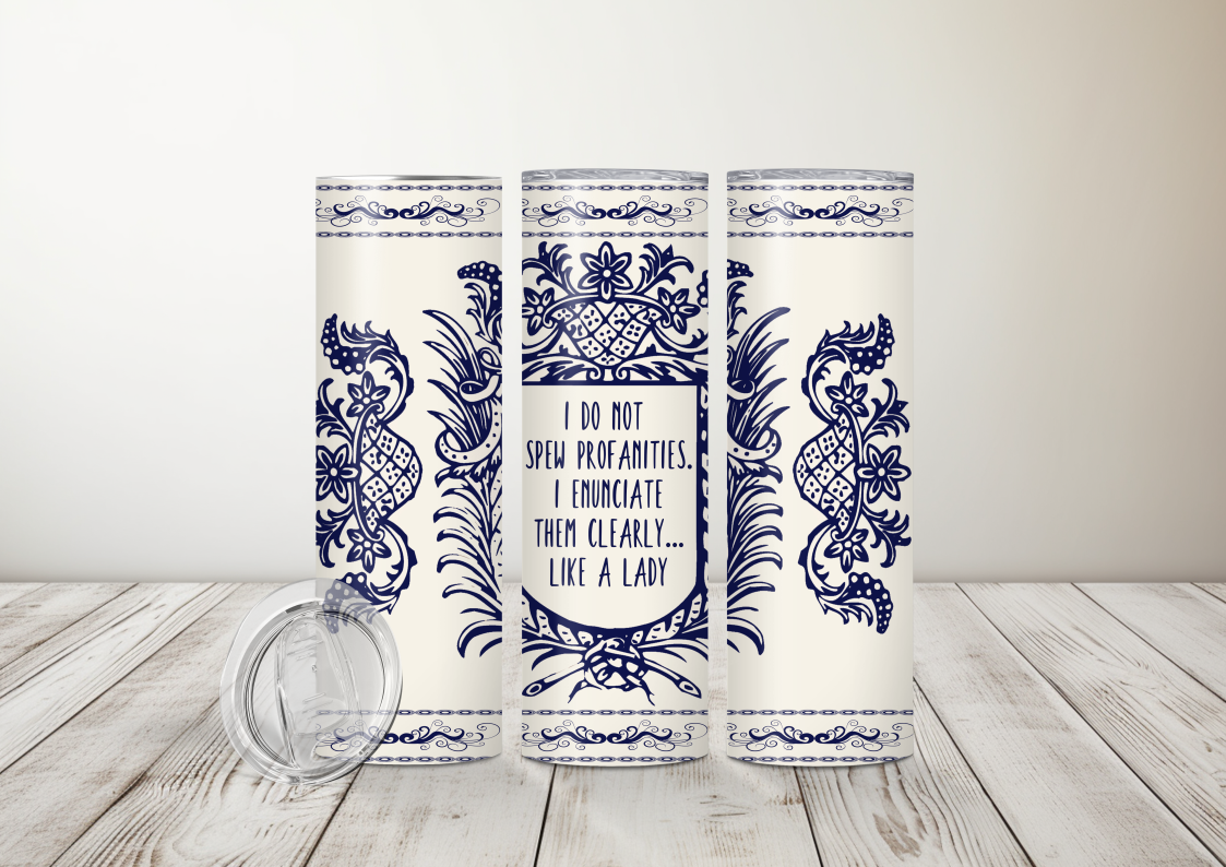 Profanities Sublimated 20oz Skinny Tumbler