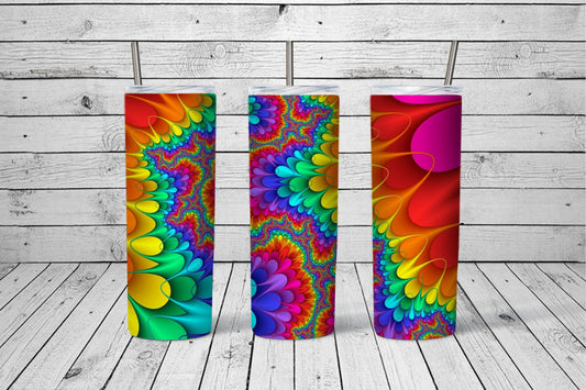 Rainbow Oil Spill Sublimated 20oz Skinny Tumbler