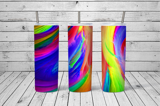 Rainbow Aura Sublimated 20oz Skinny Tumbler