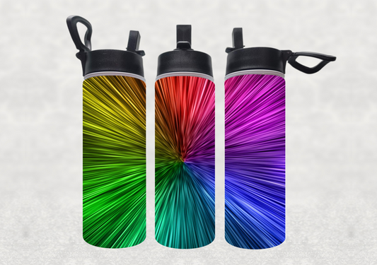 Rainbow Warp Sublimation 22oz Water Bottle