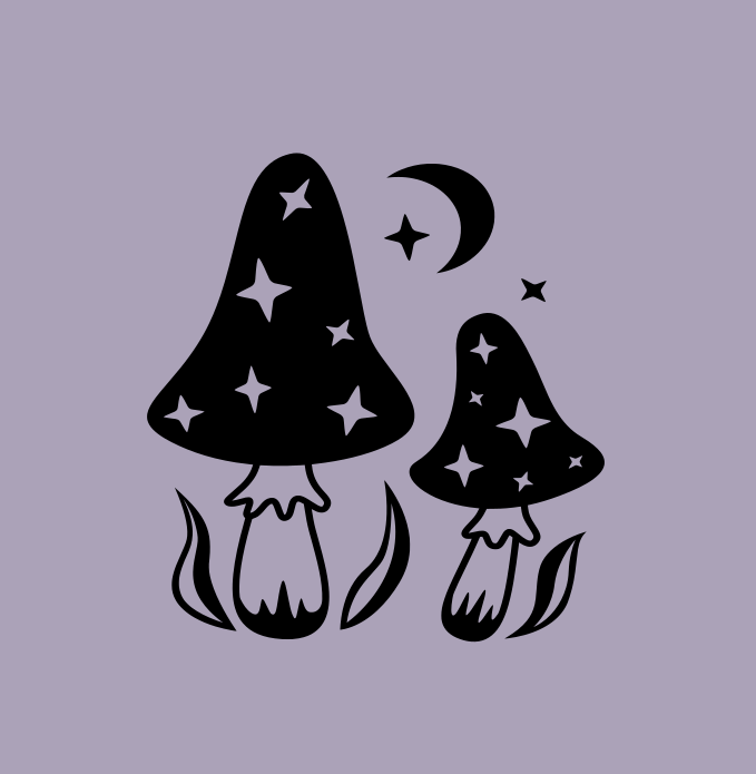 Star Mushies Vinyl Decal 6 inch