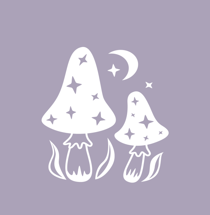 Star Mushies Vinyl Decal 6 inch