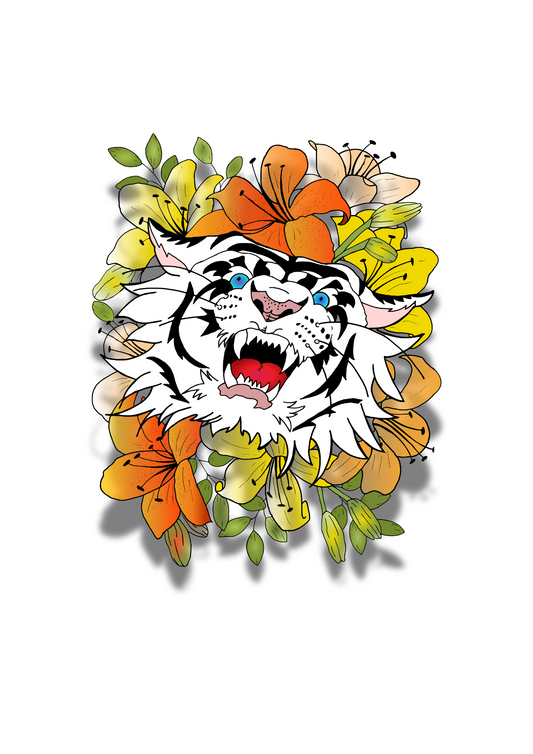 Tiger Sticker Fierce Florals Collection