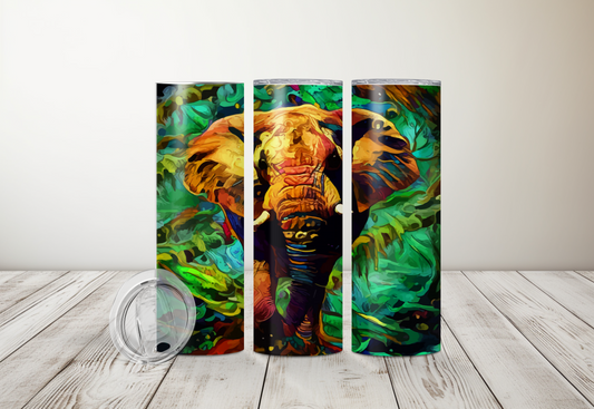 Artistic Trippy Elephant Sublimation 20oz Tumbler