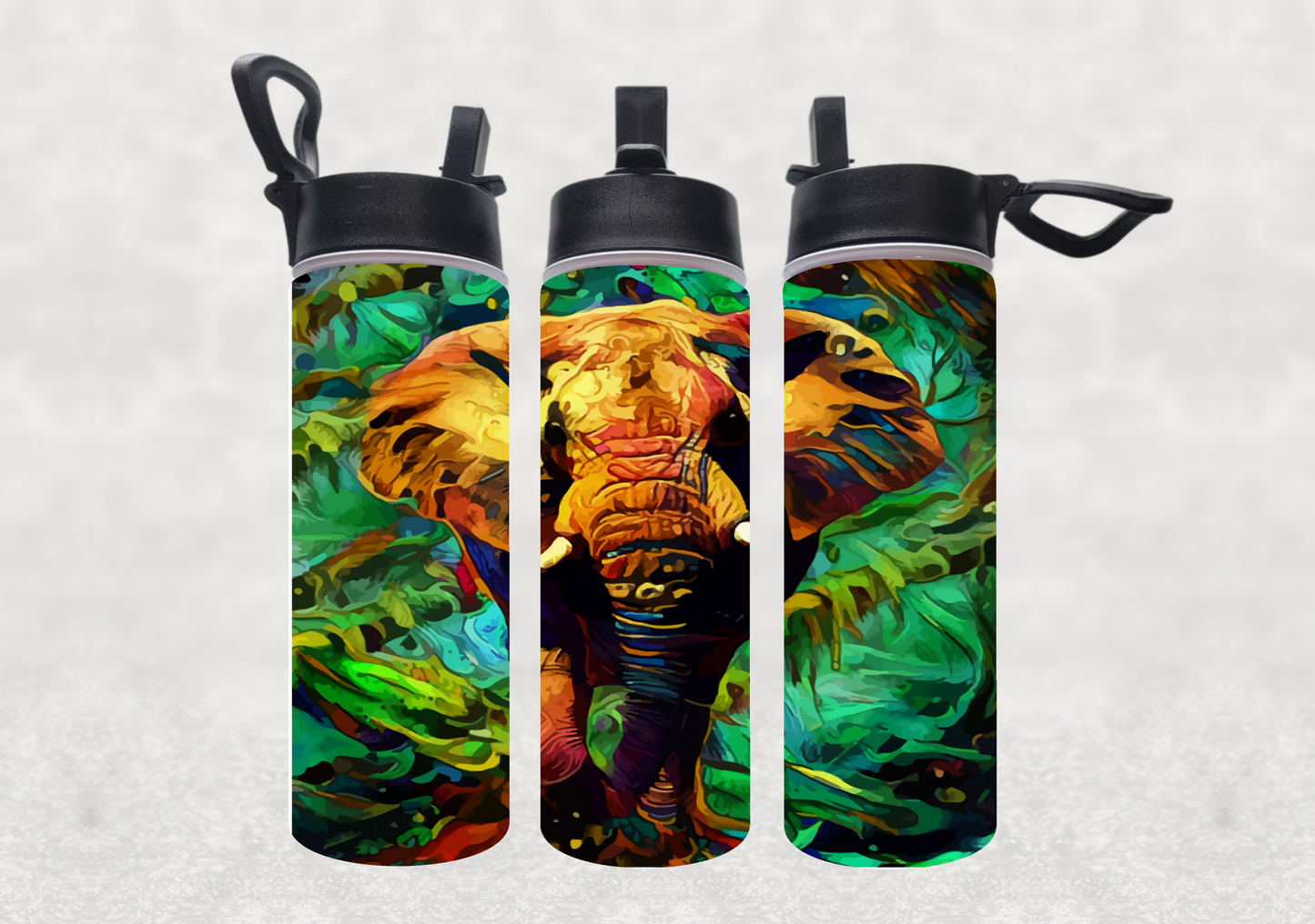 Trippy Elephant Sublimation 22oz Water Bottle